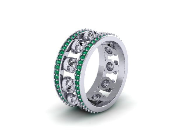 Diamond Skull Eternity Band-UDINC0535