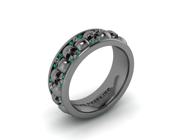 Diamond Alternating Skull Eternity Band-UDINC0329
