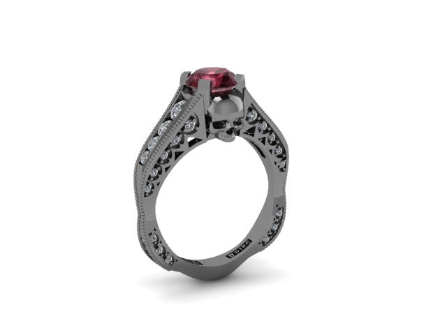 Secret Skull Engagement Ring-UDINC0323