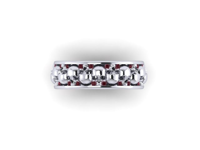 Diamond Alternating Skull Eternity Band-UDINC0329