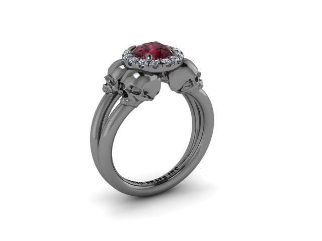 Secret Skull Engagement Ring-UDINC0339