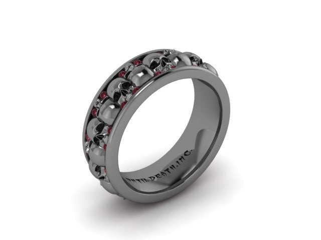 Diamond Alternating Skull Eternity Band-UDINC0329