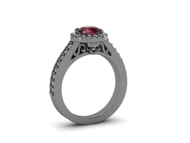 Secret Skull Engagement Ring-UDINC0536