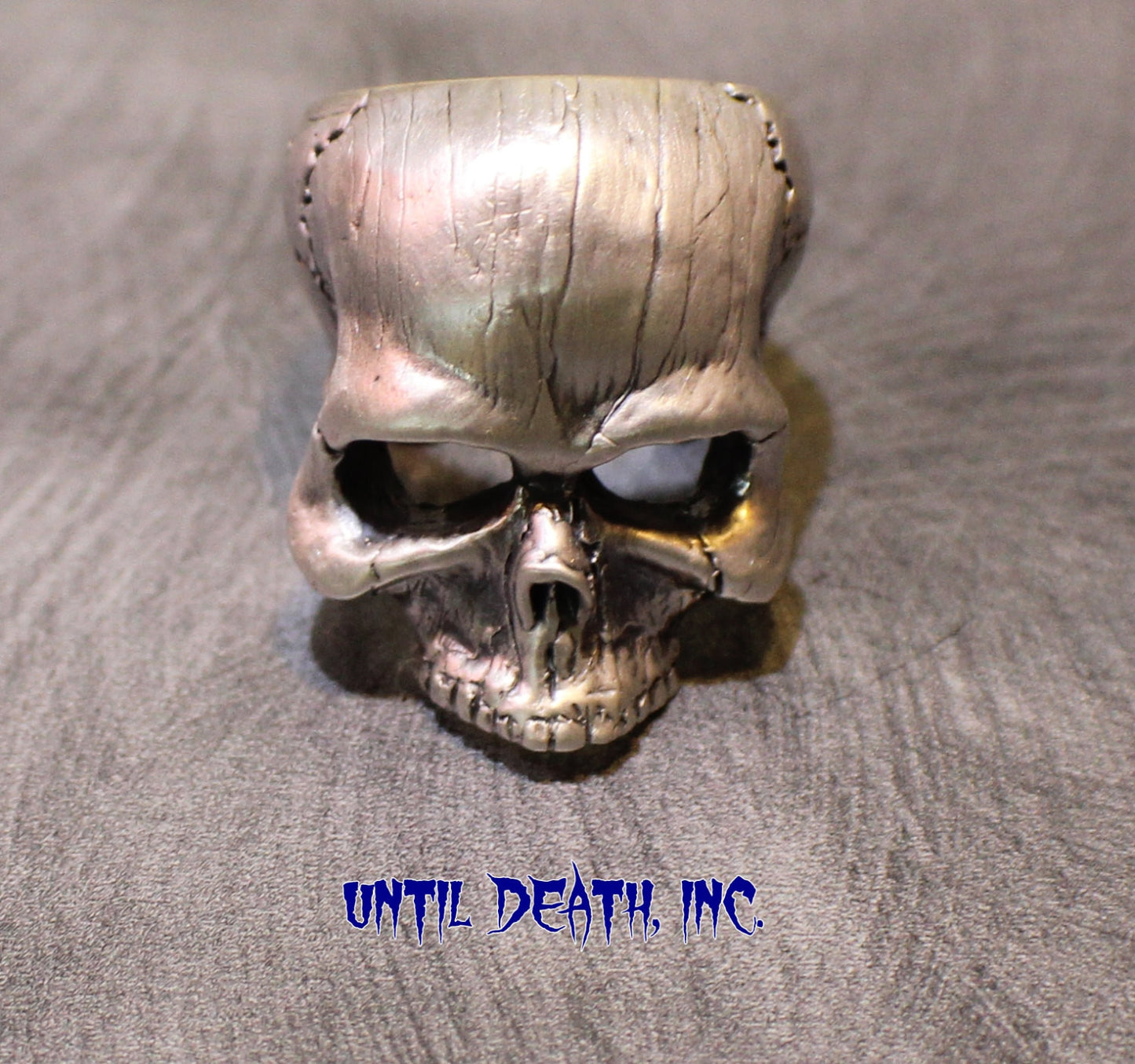 Until Death, Inc. "Goliath Skull" Huge .925 Sterling Silver Biker Skull Ring.-UDINC0307
