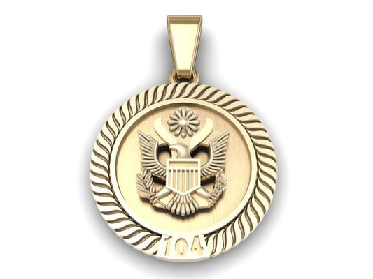 Army Pendant  - Custom Build your Own Unique Army Badge Pendant in Solid Gold Or Silver