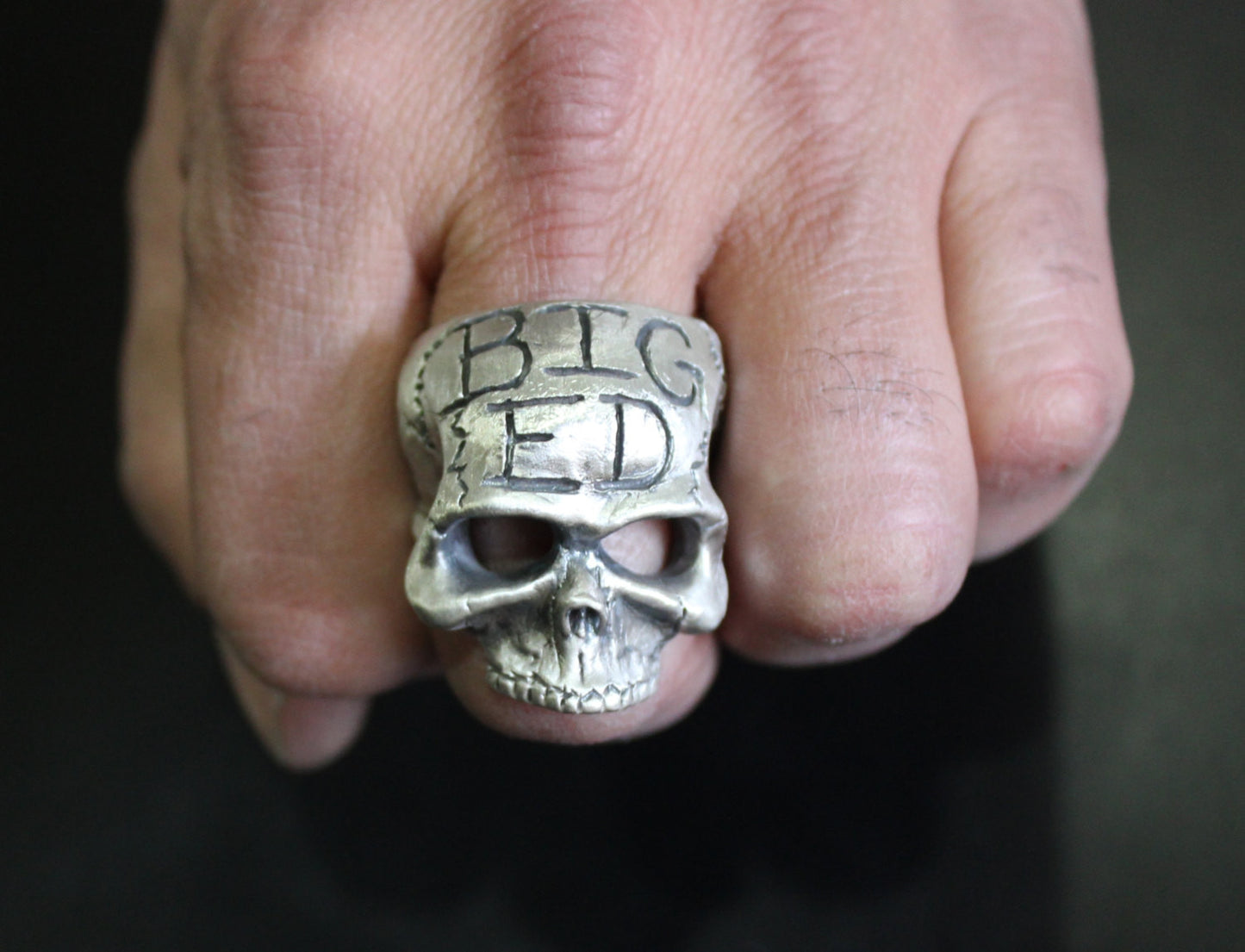 Until Death, Inc. "Big Boss Ring" Huge .925 Sterling Silver Biker Skull Ring.