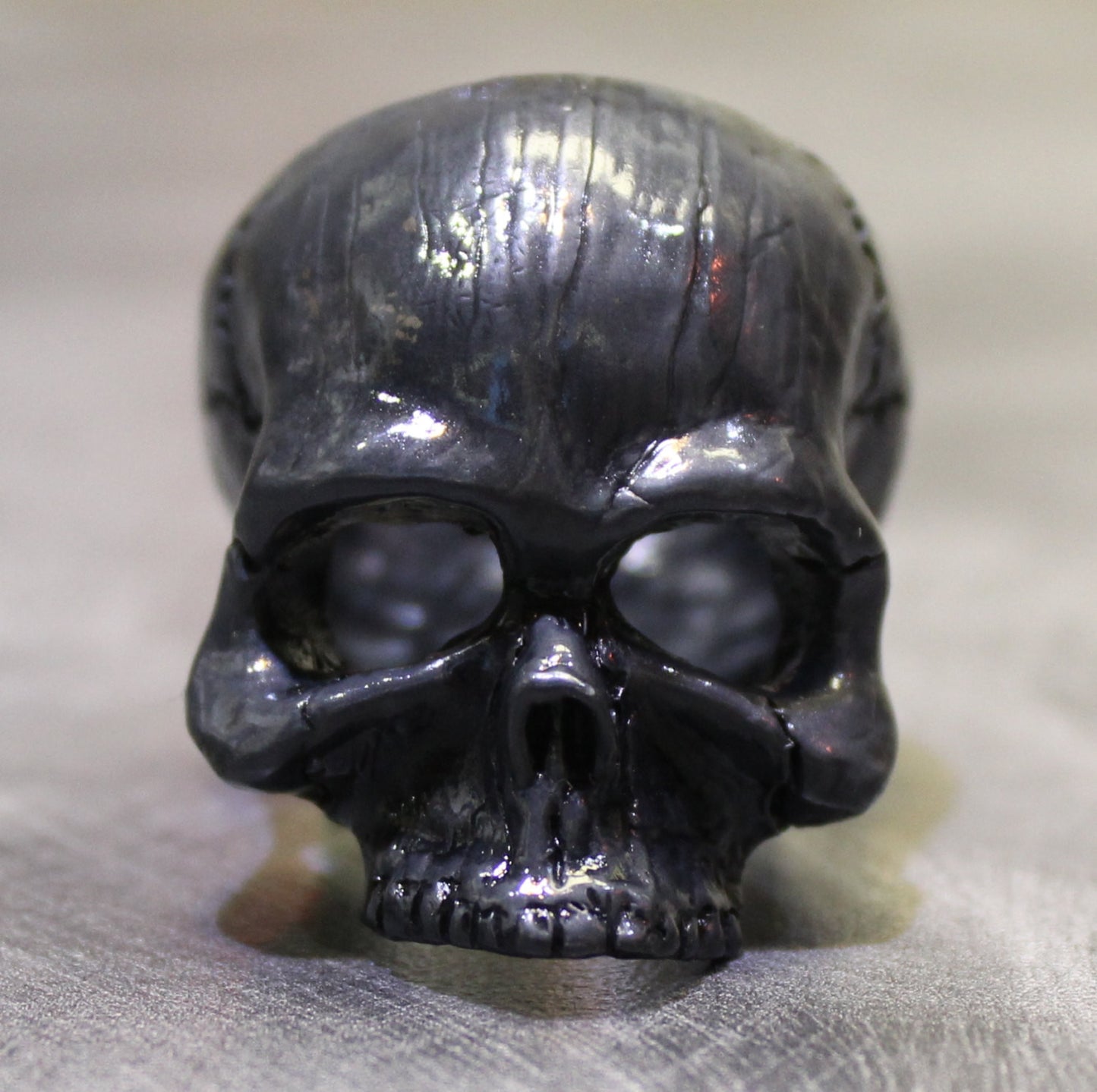 Until Death, Inc. "Black Goliath Skull" Huge .925 Sterling Silver Biker Skull Ring.-UDINC307