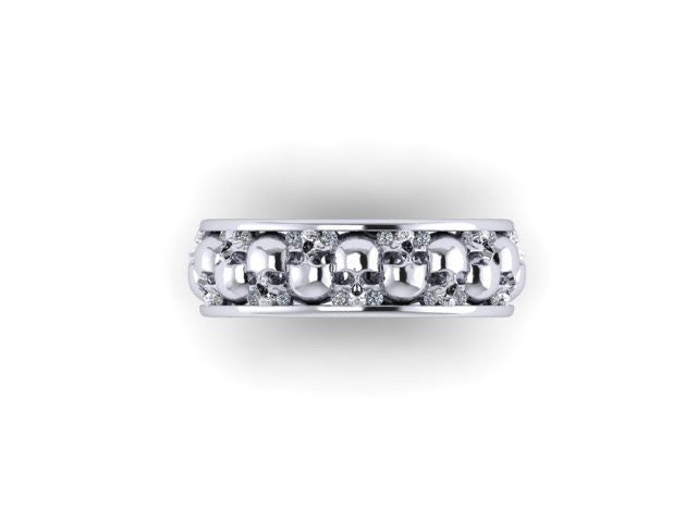Diamond Alternating Skull Eternity Band-UDINC0329