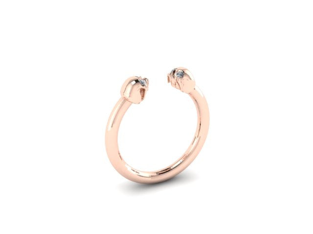 Smaller Double Skull Head Rings-UDINC0494