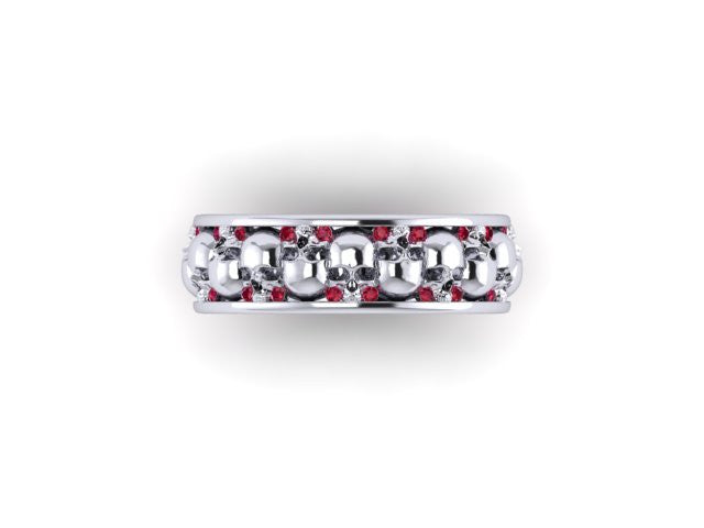 Diamond Alternating Skull Eternity Band-UDINC0329