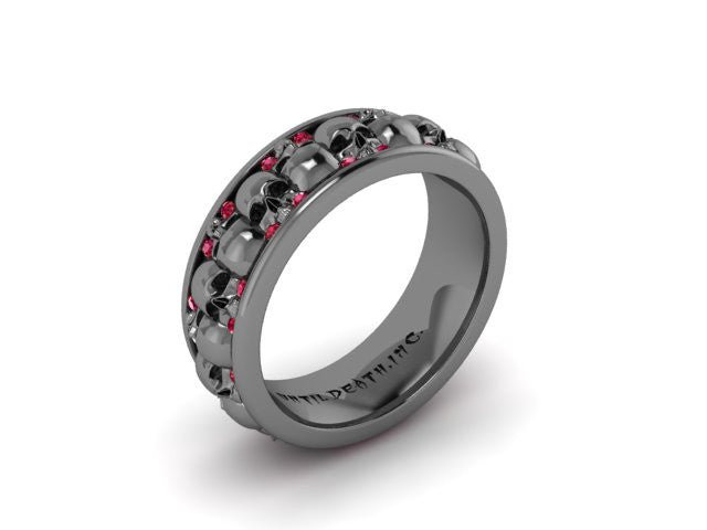 Diamond Alternating Skull Eternity Band-UDINC0329