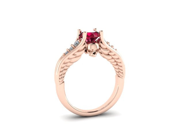 Secret Skull Engagement Ring-UDINC0560