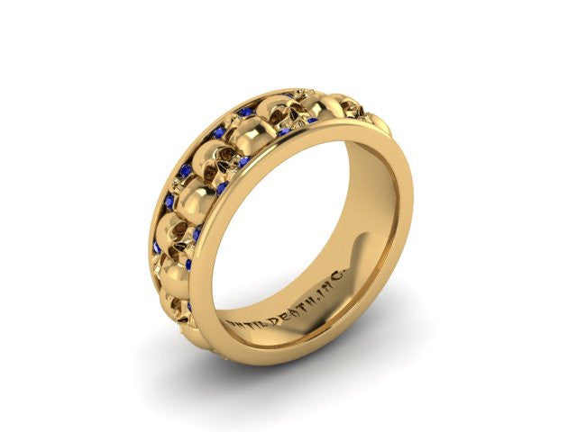 Diamond Alternating Skull Eternity Band-UDINC0329