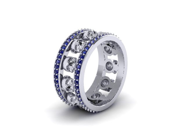 Diamond Skull Eternity Band-UDINC0535