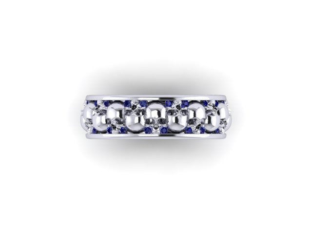 Diamond Alternating Skull Eternity Band-UDINC0329