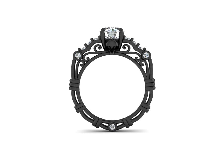 Secret Skull Engagement Ring-UDINC0623