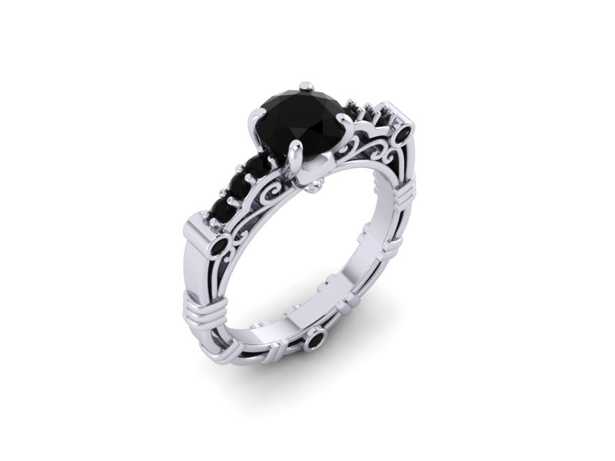 Secret Skull Engagement Ring-UDINC0623