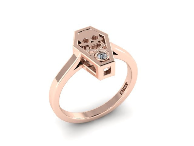 Bezel Set Coffin Ring-UDINC0522