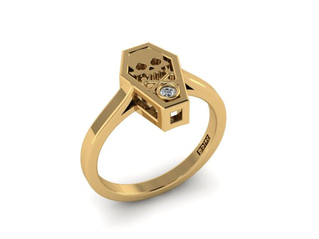 Bezel Set Coffin Ring-UDINC0522