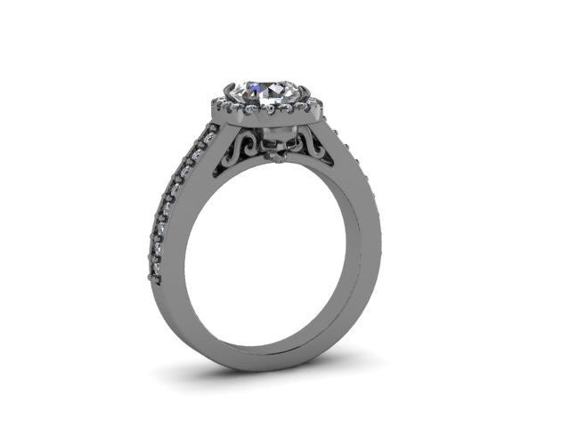 Secret Skull Engagement Ring-UDINC0536