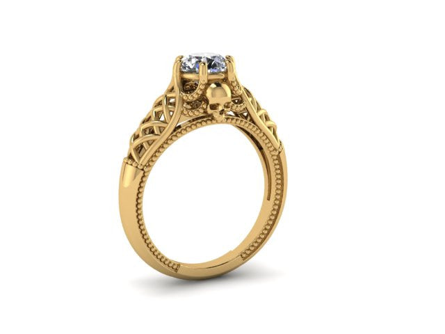 Secret Skull Engagement Ring-UDINC0556
