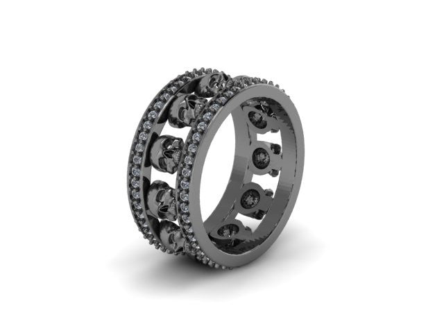 Diamond Skull Eternity Band-UDINC0535