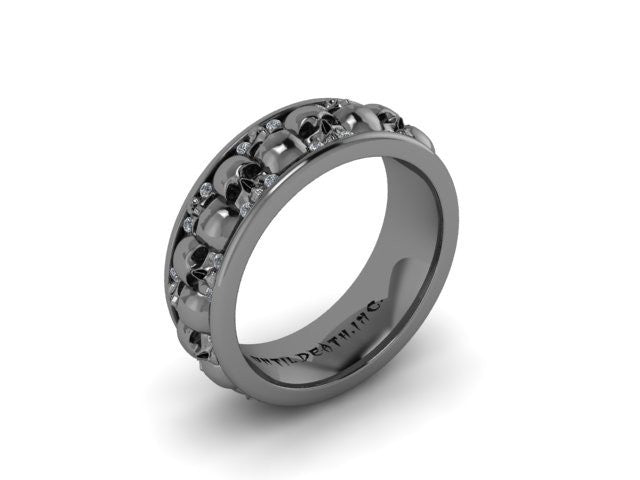 Diamond Alternating Skull Eternity Band-UDINC0329