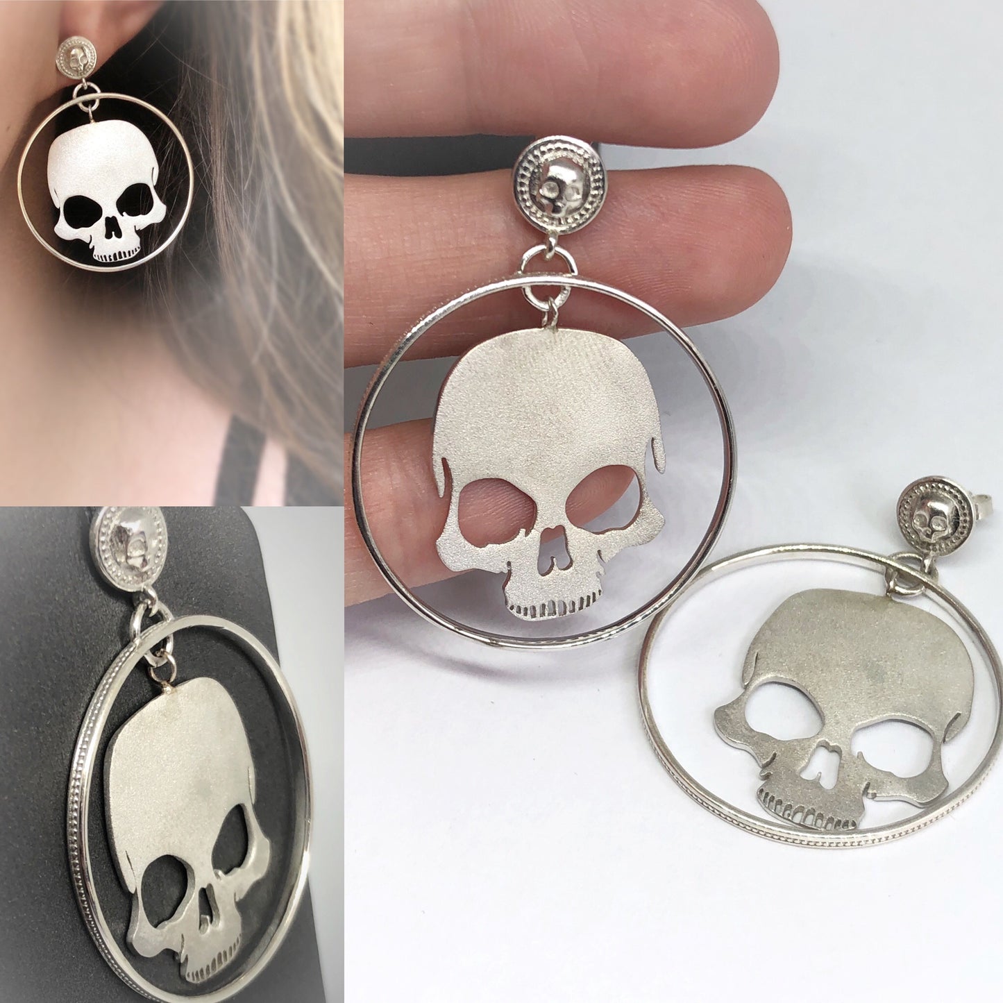 Dangle Skull Hoops-UDINC0657