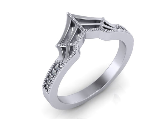 Spider Web Stone Contour Band-UDINC0687