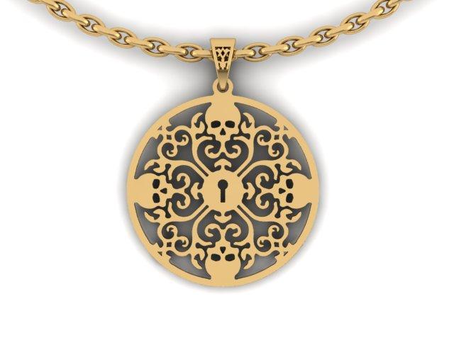 Quadruple Skull Pendant-UDINC0594