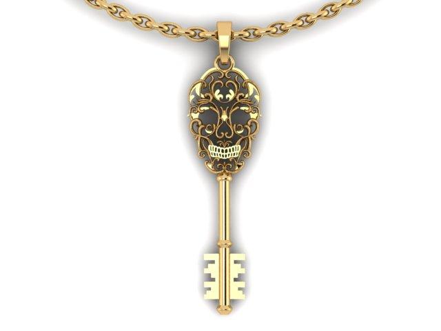 Sugar Skull Key Pendant-UDINC0598