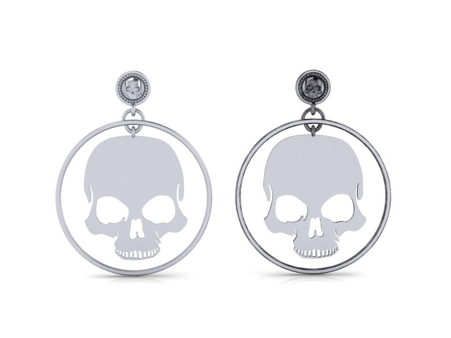 Dangle Skull Hoops-UDINC0657