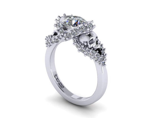 Secret Skull Engagement Ring-UDINC0326