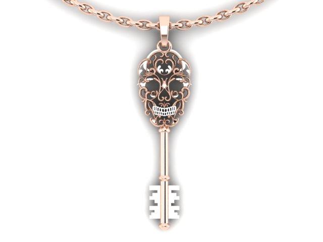 Sugar Skull Key Pendant-UDINC0598