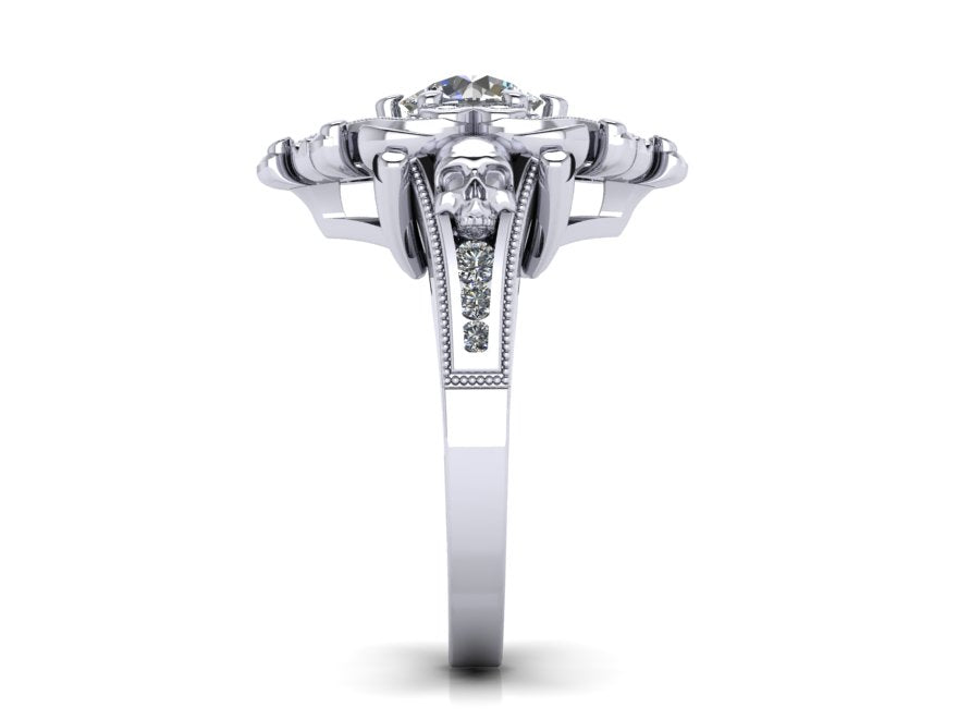Secret Skull Engagement Ring-UDINC0653