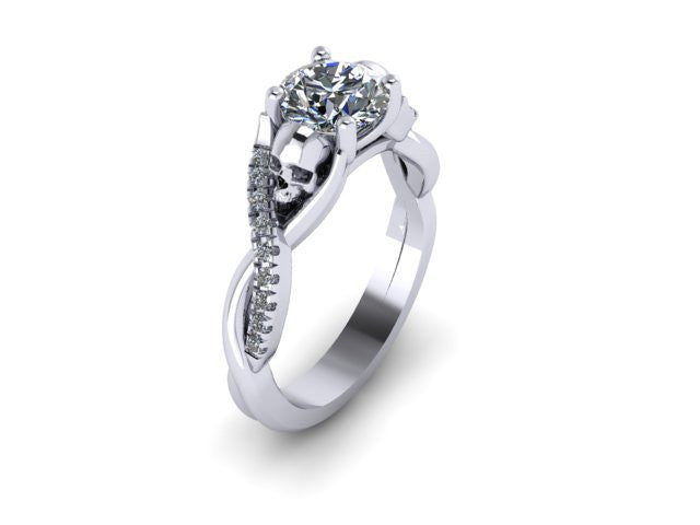 Secret Skull Engagement Ring-UDINC0568