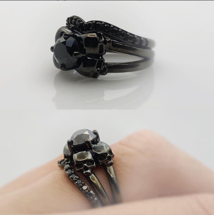 Secret Skull Engagement Ring-UDINC0340