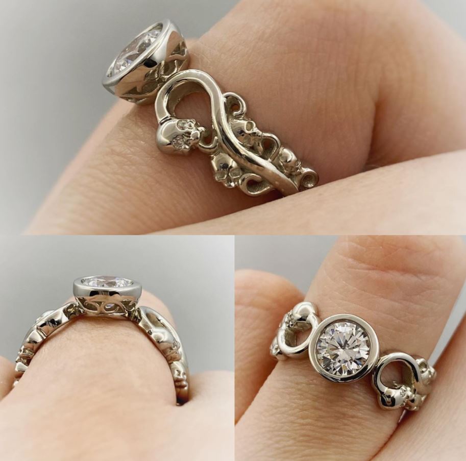 Secret Skull Engagement Ring-UDINC0566