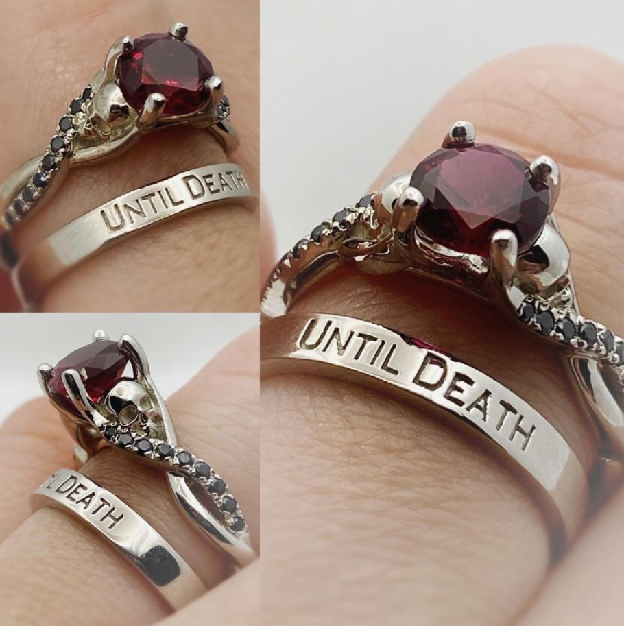 Secret Skull Engagement Ring-UDINC0568