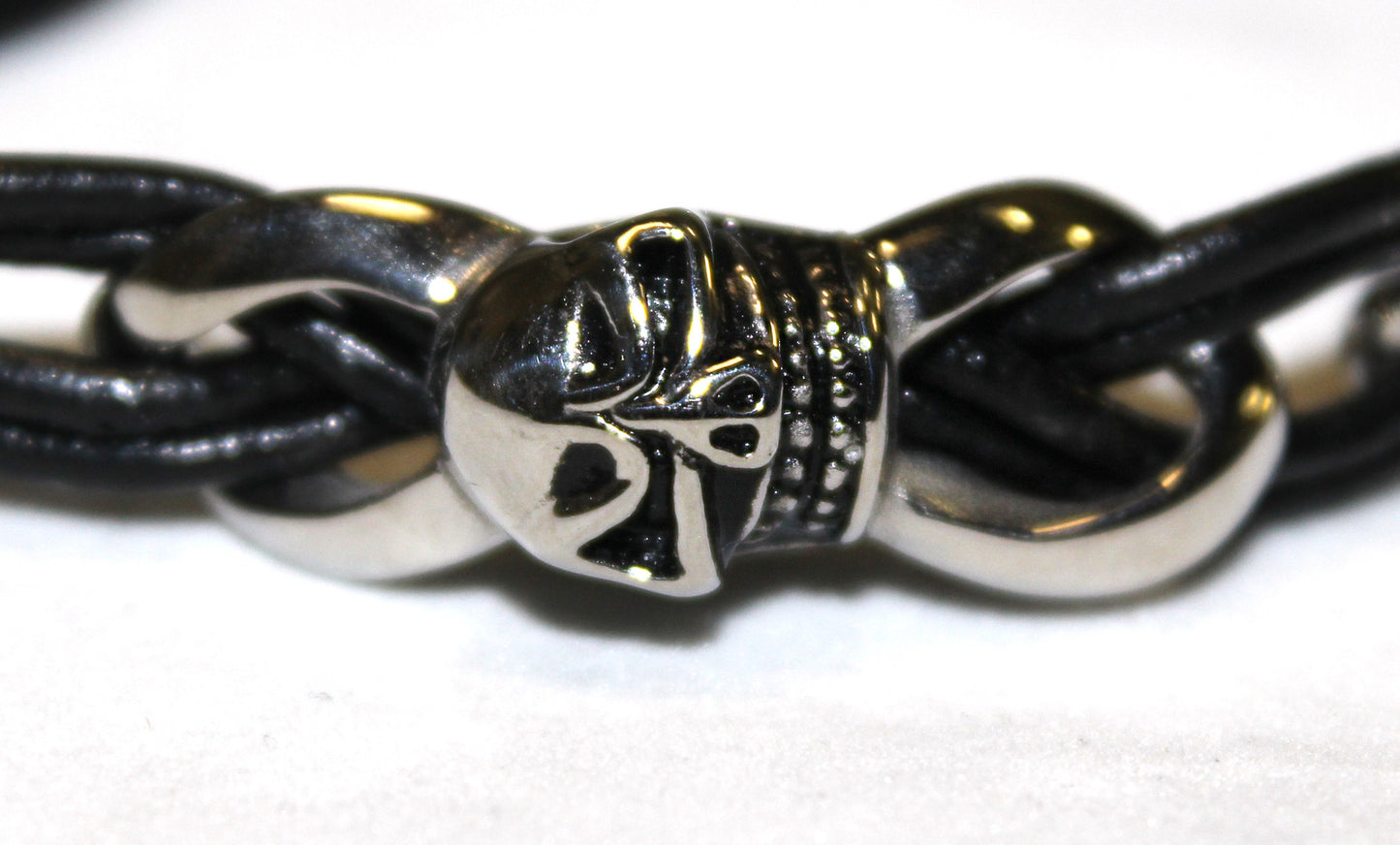Stainless Steel Skull Leather Bracelet - UDINC0447