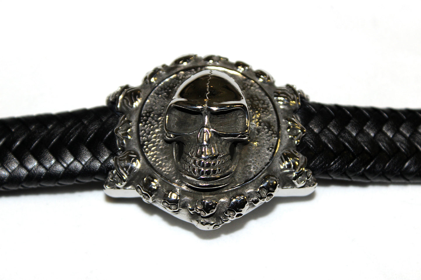 Stainless Steel Skull Leather Bracelet - UDINC0458