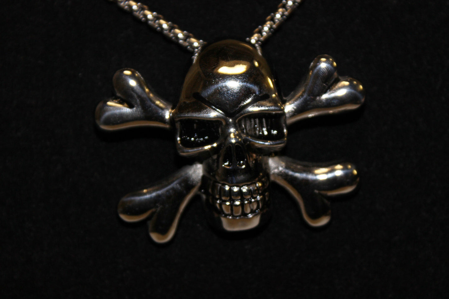 Stainless Steel Large Skull and Cross Pendant- UDINC0466