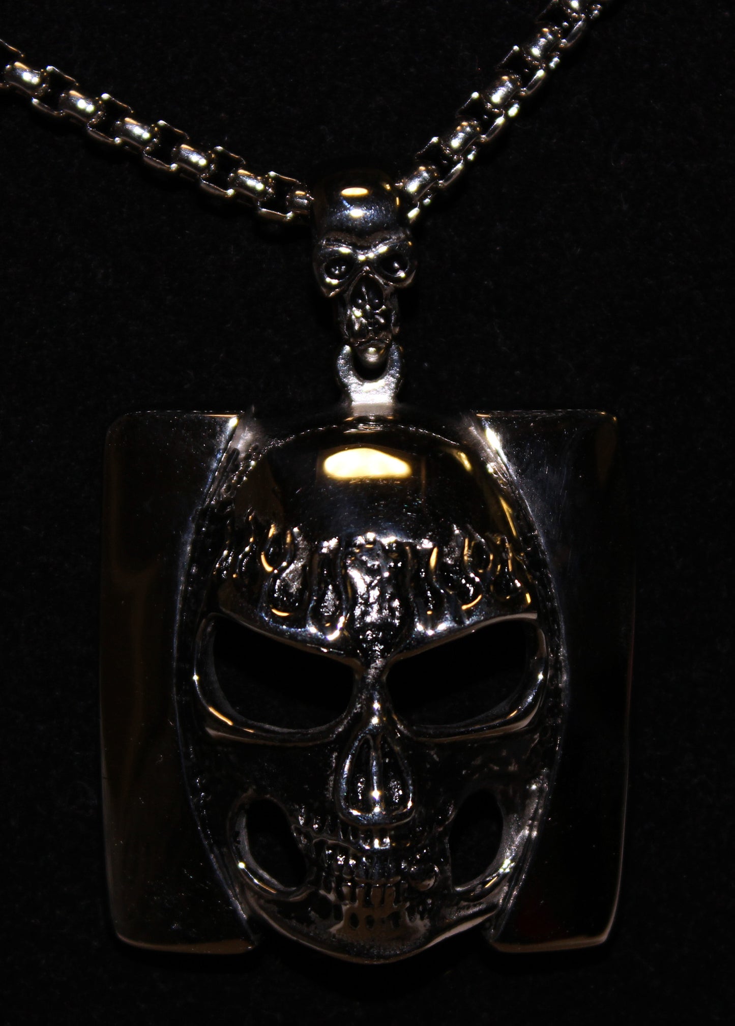 Stainless Steel Square Skull Pendant- UDINC0481
