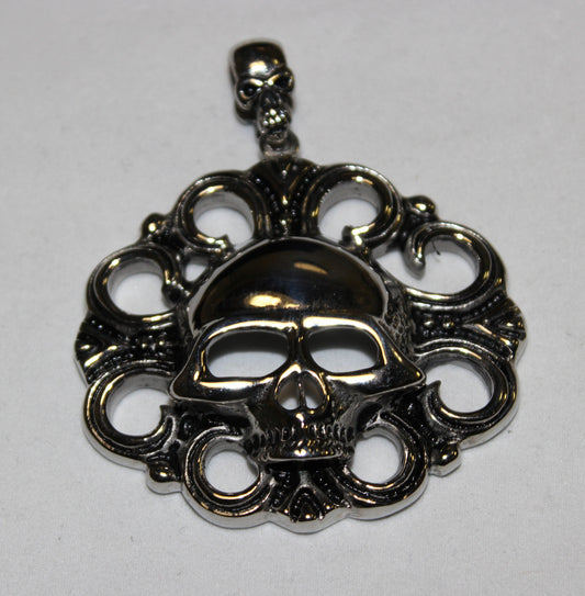 Stainless Steel Skull Pendant with Design- UDINC0485