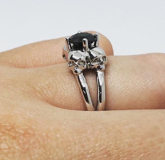 Secret Skull Engagement Ring-UDINC0340