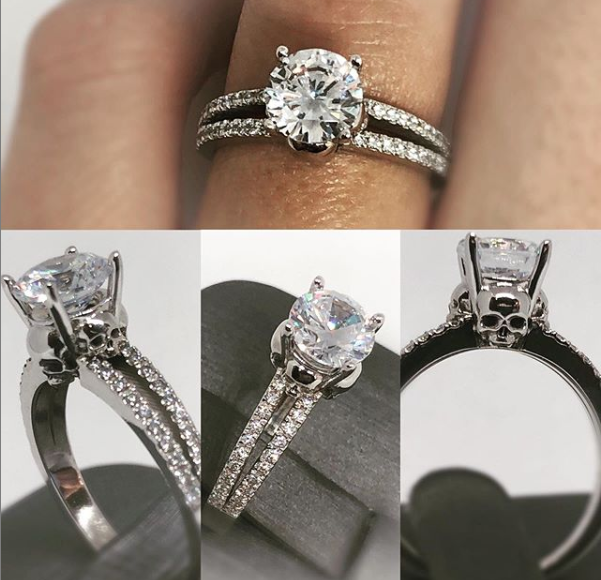 Secret Skull Engagement Ring-UDINC0529