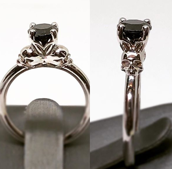 Secret Skull Engagement Ring-UDINC0569