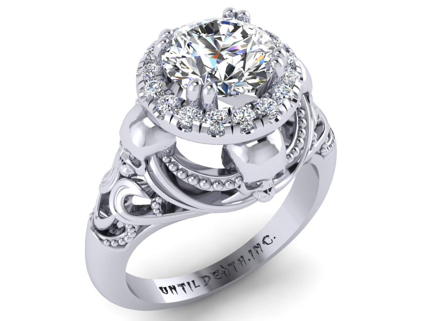 Secret Skull Engagement Ring-UDINC0330