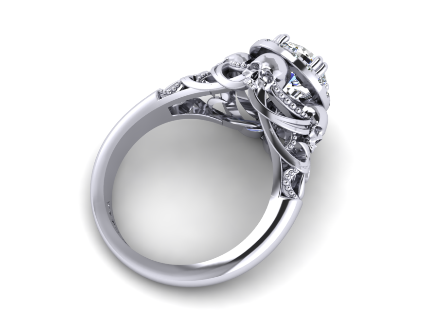 Secret Skull Engagement Ring-UDINC0330