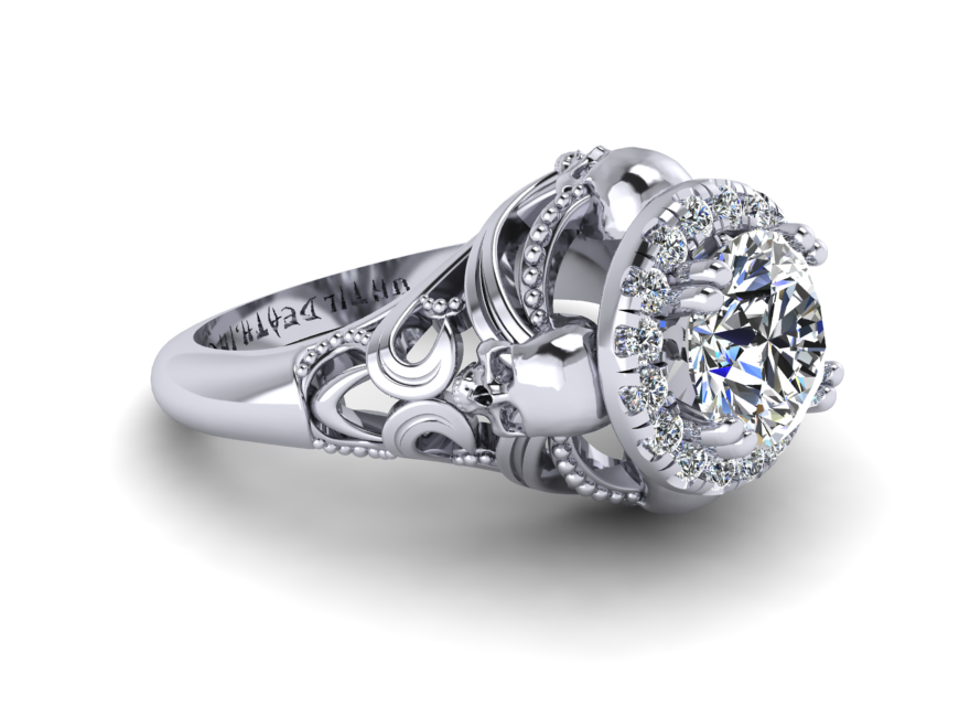 Secret Skull Engagement Ring-UDINC0330